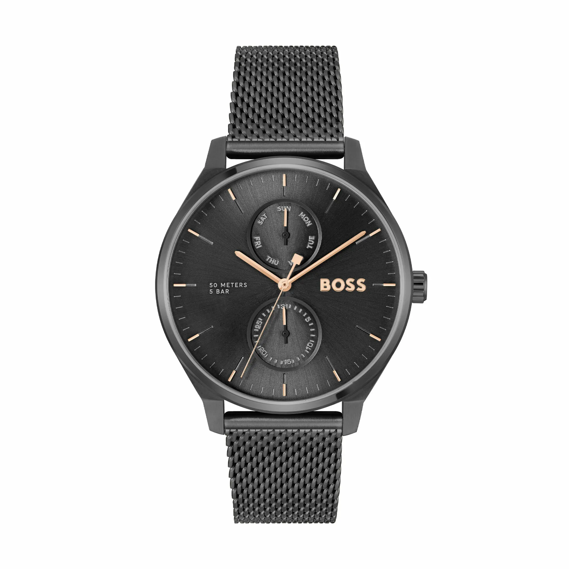 Tyler Stainless Steel Black Quartz Multifunction 43mm Men's Watch 1514105