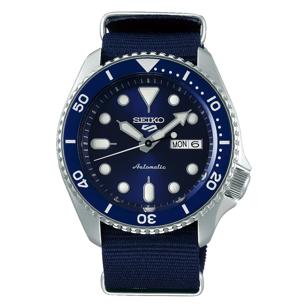 5 Sports Automatic Blue Dial Nylon Strap SRPD51K2