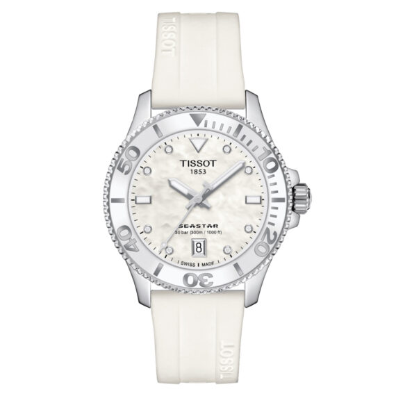 Seastar 1000 Quartz White Mother-of-Pearl Dial T120.210.17.116.00 36mm