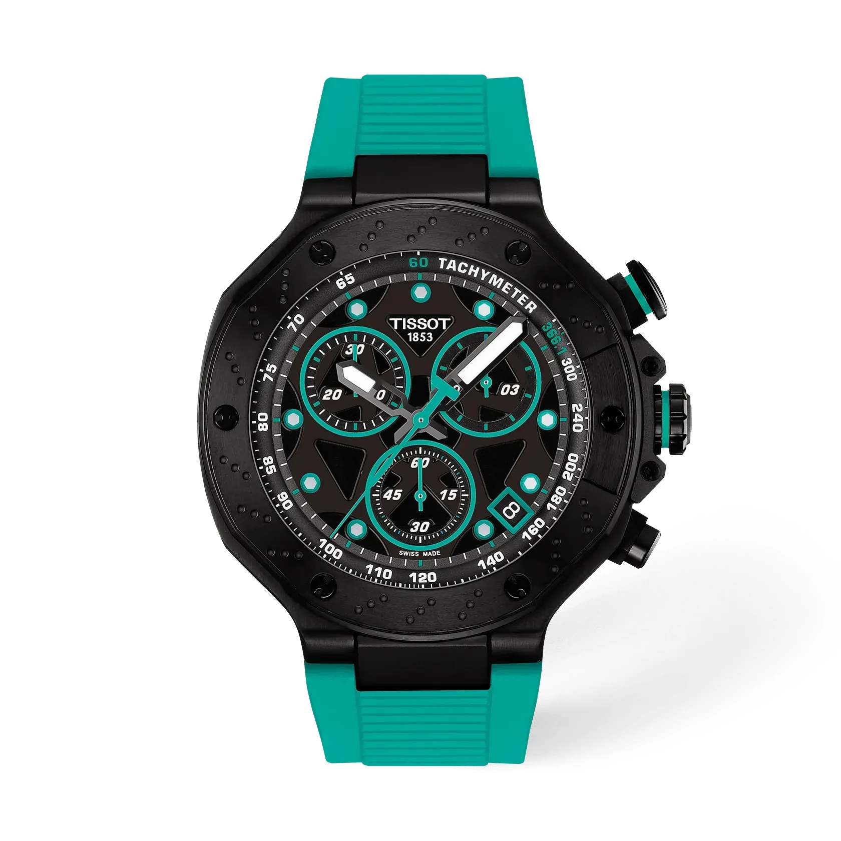 Tissot T-Race Chronograph T141.417.37.051.01 Black and Green Dial Watch Ref. T141.417.37.051.01