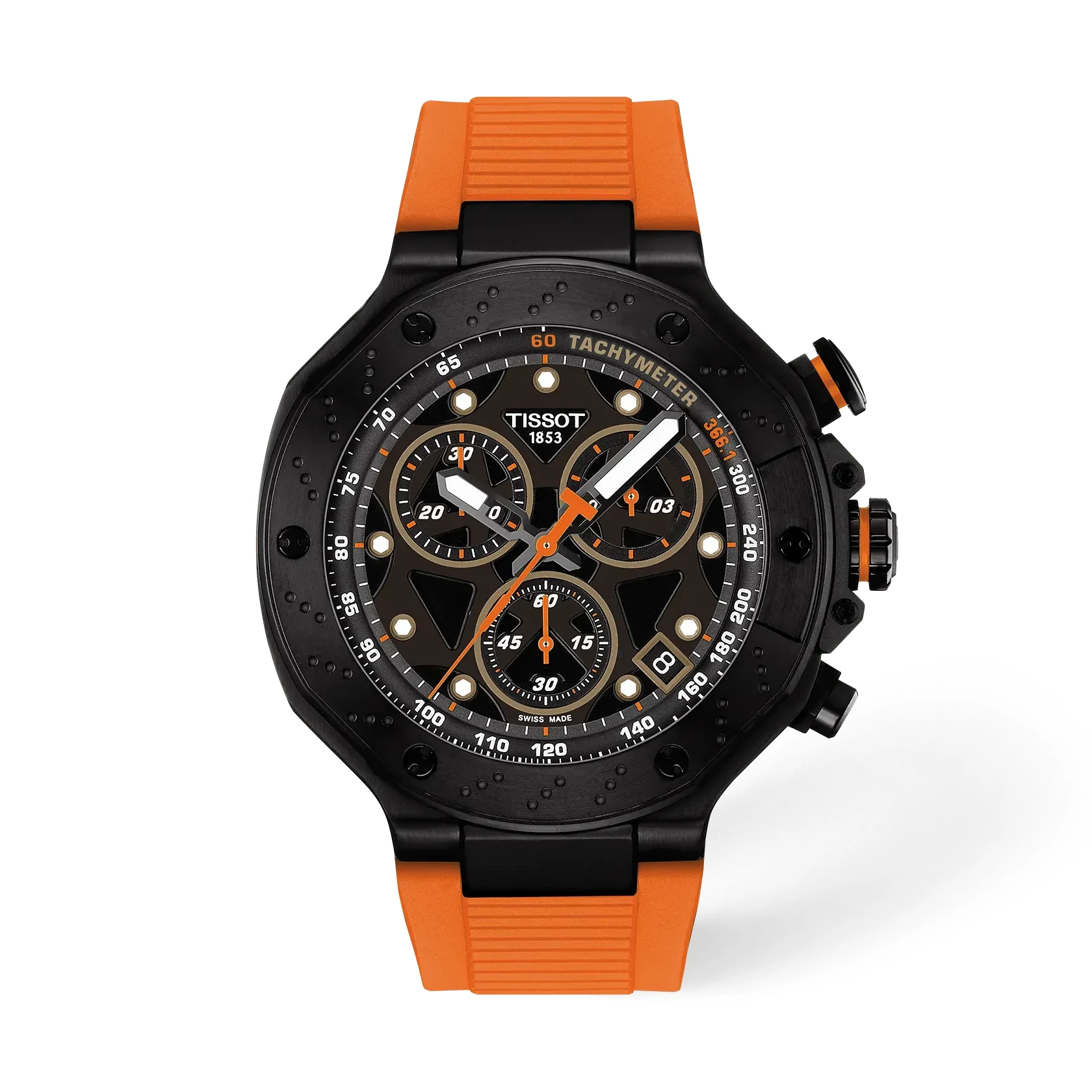 Tissot T-Race Chronograph T141.417.37.051.02 Black and Orange Dial Watch Ref. T141.417.37.051.02