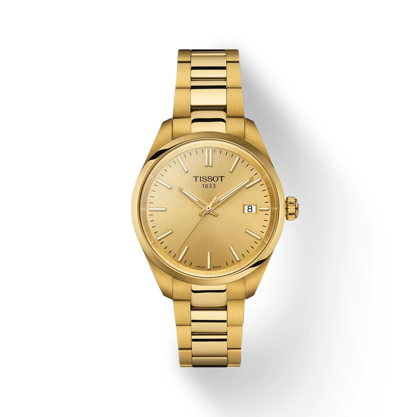 PR 100 34mm Champagne Dial Yellow Gold PVD T150.210.33.021.00