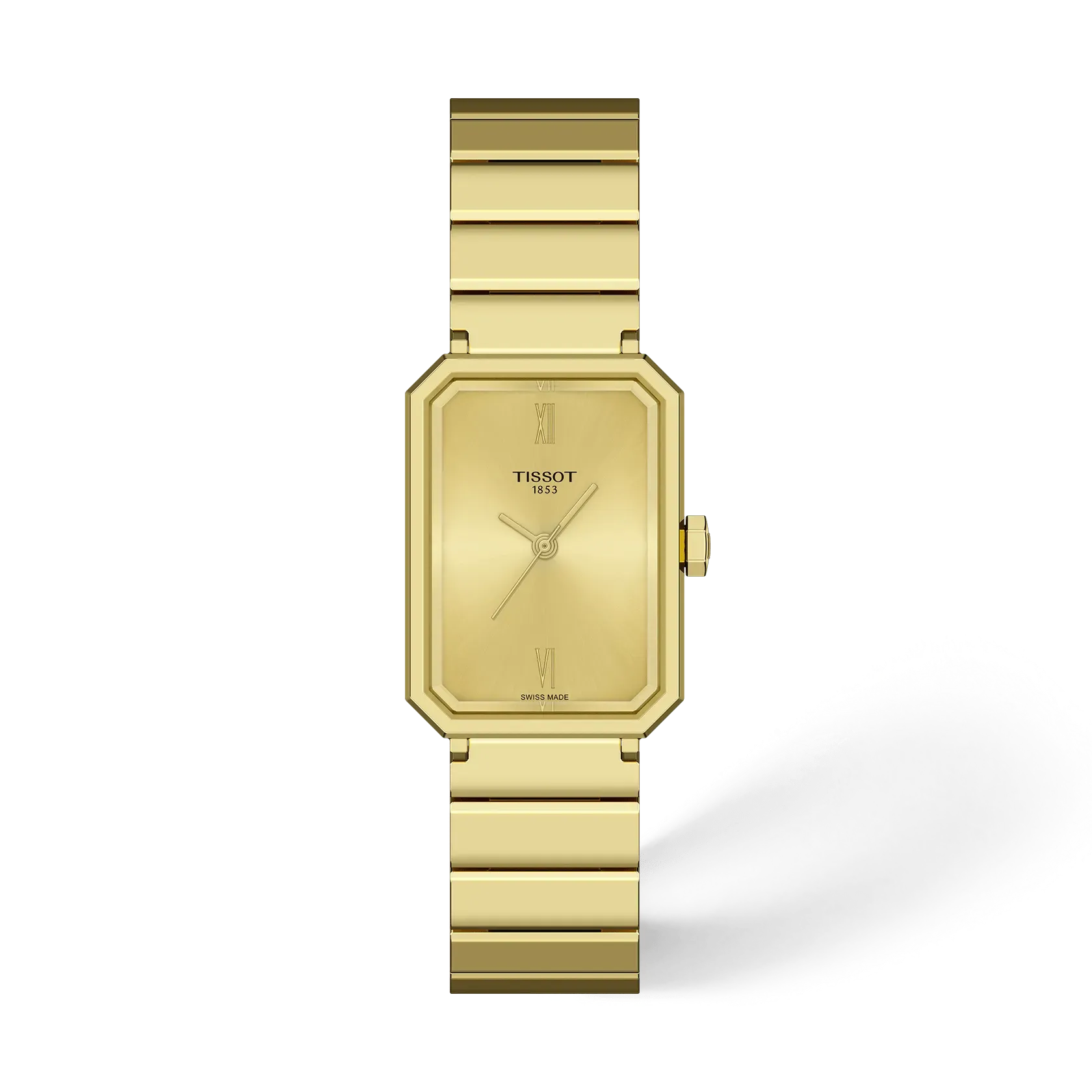 Tissot SRV Rectangular T160.110.33.023.00 Gold Dial Watch Ref. T160.110.33.023.00